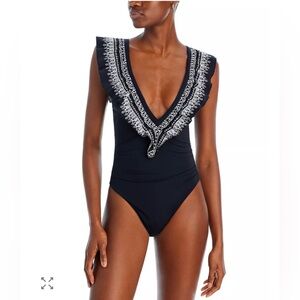 NEW! Ramy Brook Elegant Black and White Women's Swimsuit Sz. XL